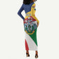 Personalized Happy Seychelles Independence Day Long Sleeve Bodycon Dress Black Parrot Coat Of Arms LT15