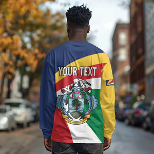 Personalized Happy Seychelles Independence Day Long Sleeve Shirt Black Parrot Coat Of Arms