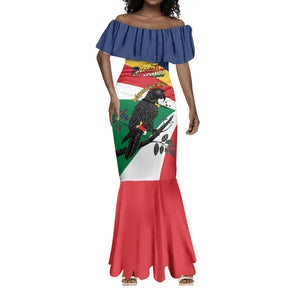 Personalized Happy Seychelles Independence Day Mermaid Dress Black Parrot Coat Of Arms