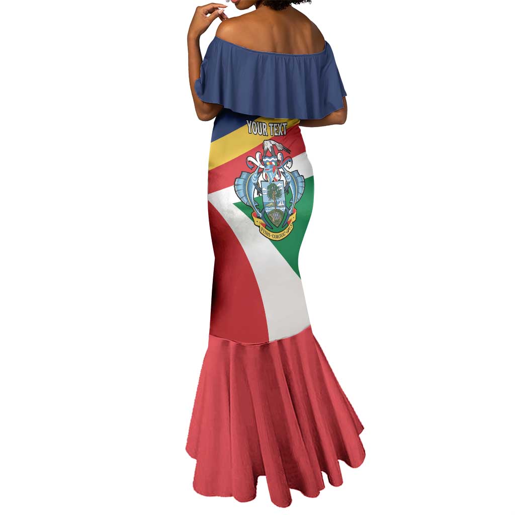 Personalized Happy Seychelles Independence Day Mermaid Dress Black Parrot Coat Of Arms