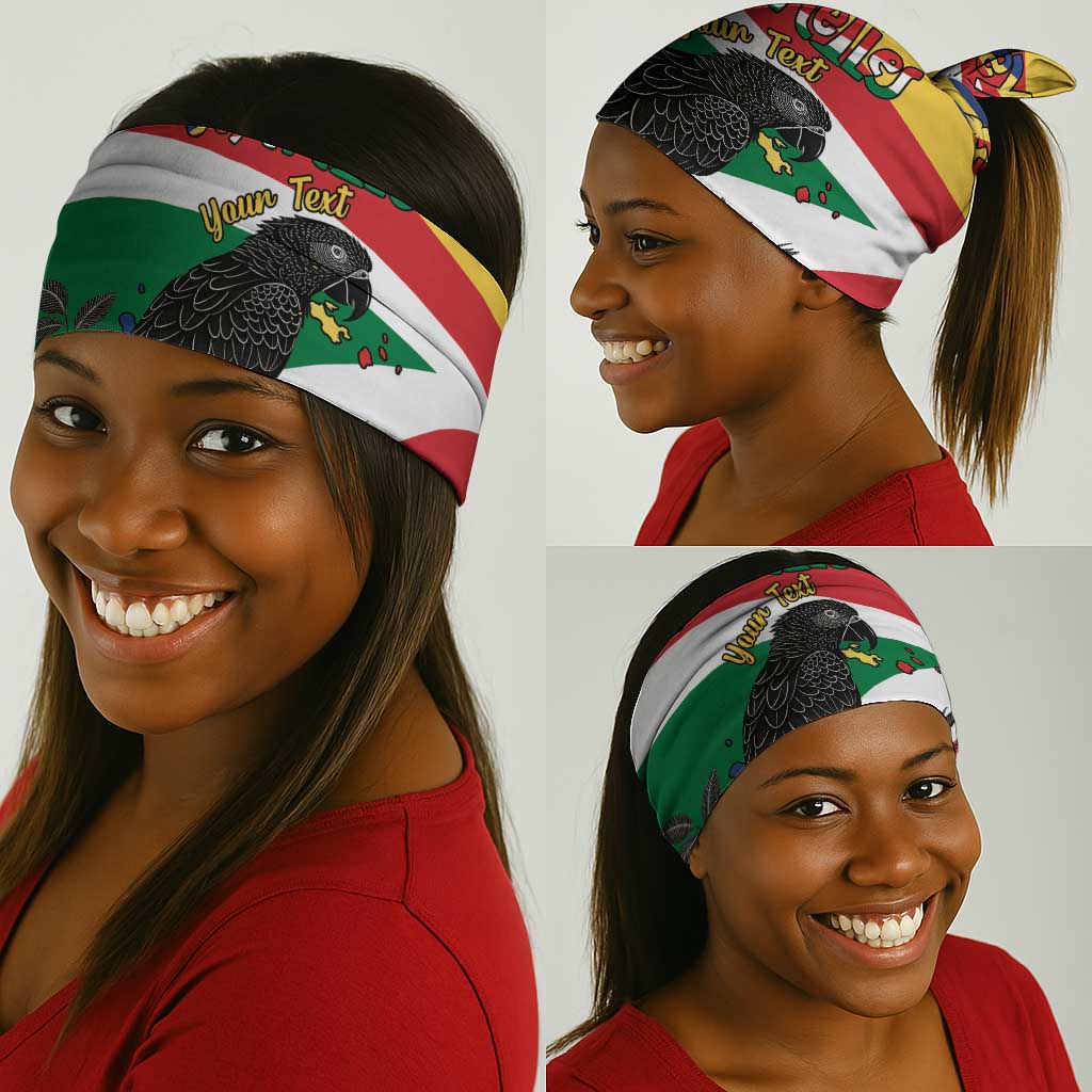 Happy Seychelles Independence Day Neck Gaiter Black Parrot Coat Of Arms - African Pride