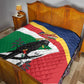 Personalized Happy Seychelles Independence Day Quilt Black Parrot Coat Of Arms