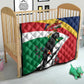 Personalized Happy Seychelles Independence Day Quilt Black Parrot Coat Of Arms