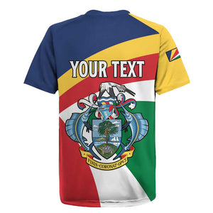 Personalized Happy Seychelles Independence Day Rugby Jersey Black Parrot Coat Of Arms