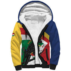 Personalized Happy Seychelles Independence Day Sherpa Hoodie Black Parrot Coat Of Arms