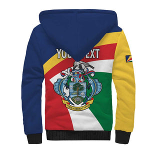 Personalized Happy Seychelles Independence Day Sherpa Hoodie Black Parrot Coat Of Arms