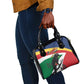 Personalized Happy Seychelles Independence Day Shoulder Handbag Black Parrot Coat Of Arms