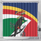 Personalized Happy Seychelles Independence Day Shower Curtain Black Parrot Coat Of Arms