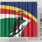 Personalized Happy Seychelles Independence Day Shower Curtain Black Parrot Coat Of Arms