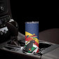 Personalized Happy Seychelles Independence Day Skinny Tumbler Black Parrot Coat Of Arms