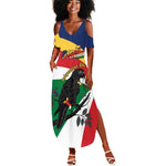Personalized Happy Seychelles Independence Day Summer Maxi Dress Black Parrot Coat Of Arms