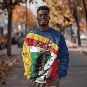 Personalized Happy Seychelles Independence Day Sweatshirt Black Parrot Coat Of Arms
