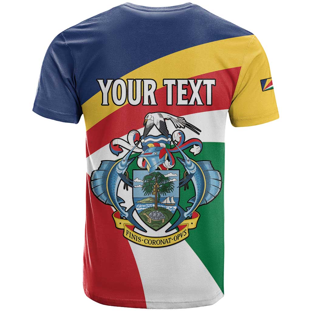 Personalized Happy Seychelles Independence Day T shirt Black Parrot Coat Of Arms