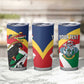Personalized Happy Seychelles Independence Day Tumbler Cup Black Parrot Coat Of Arms