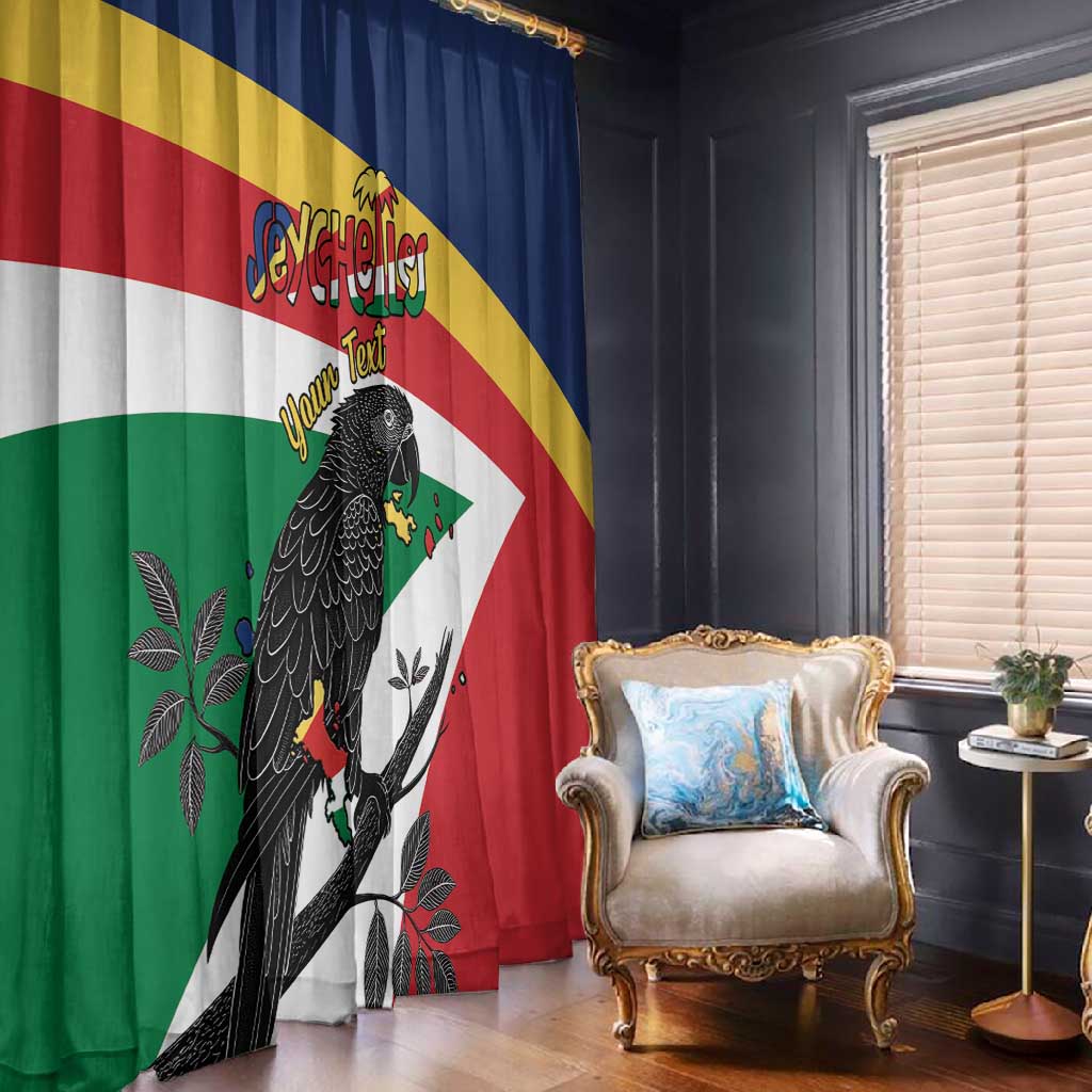 Personalized Happy Seychelles Independence Day Window Curtain Black Parrot Coat Of Arms