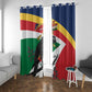 Personalized Happy Seychelles Independence Day Window Curtain Black Parrot Coat Of Arms