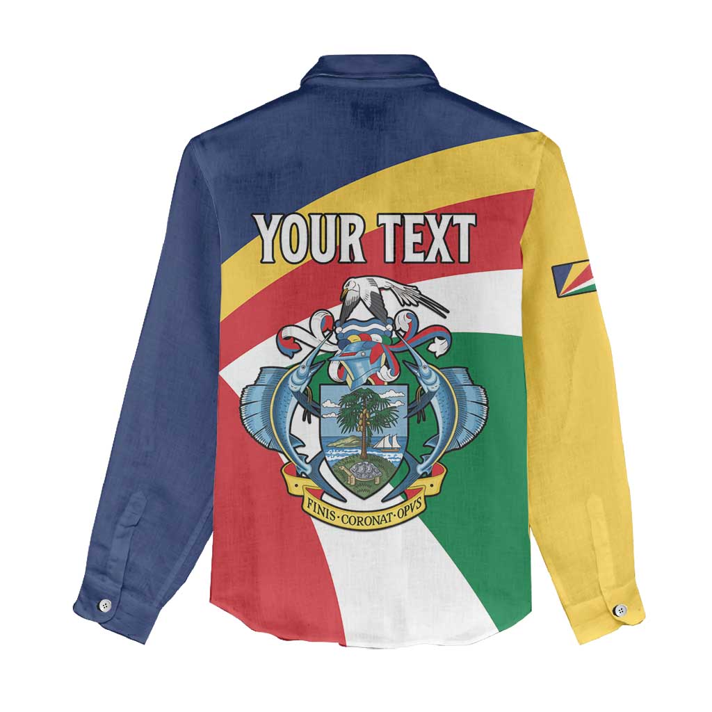 Personalized Happy Seychelles Independence Day Women Casual Shirt Black Parrot Coat Of Arms