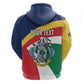 Personalized Happy Seychelles Independence Day Zip Hoodie Black Parrot Coat Of Arms