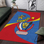 Congo-Kinshasa Independence Day Area Rug Coat Of Arms - African Pattern
