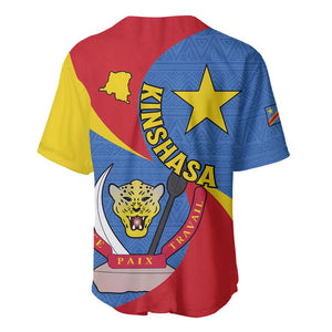Congo-Kinshasa Independence Day Baseball Jersey Coat Of Arms - African Pattern