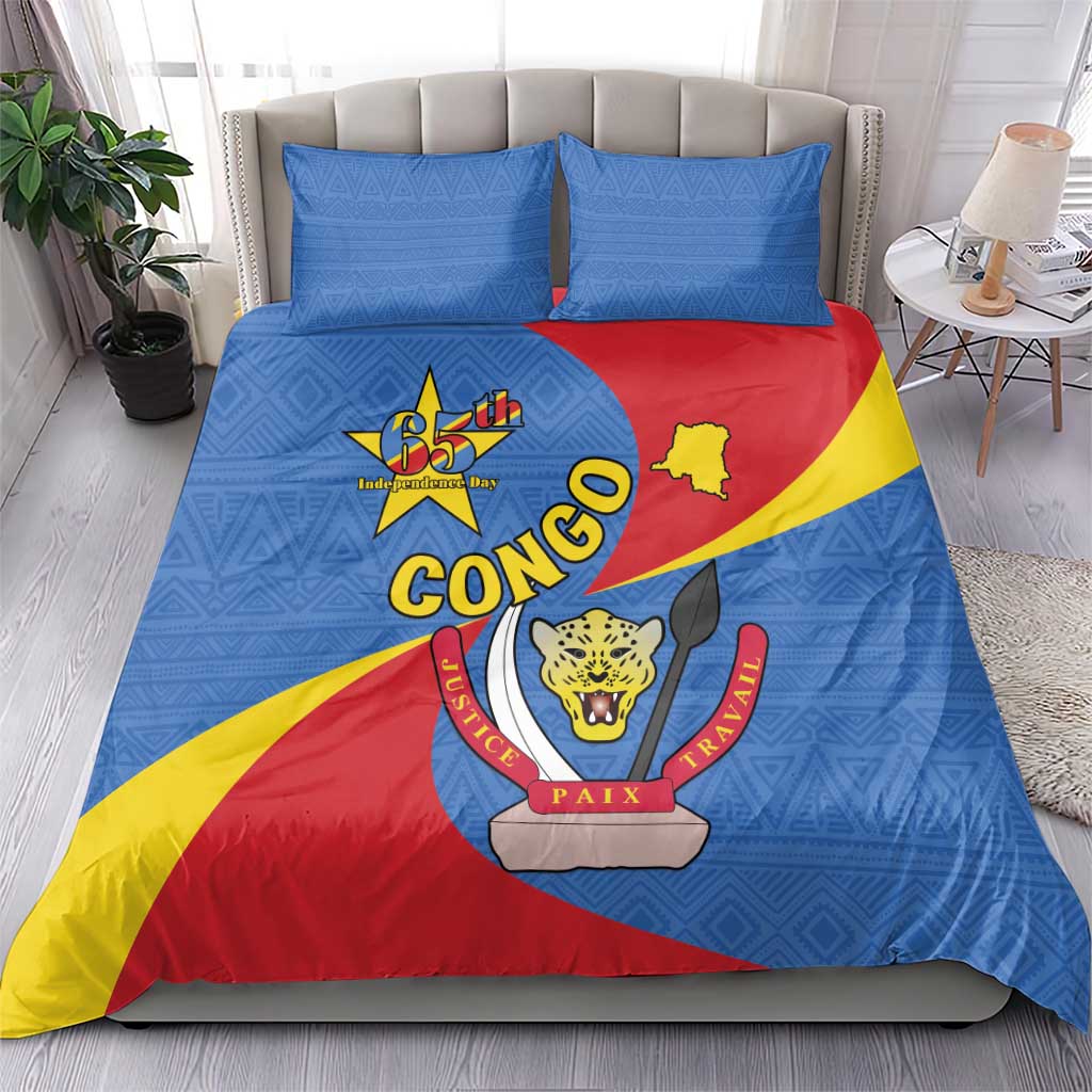 Congo-Kinshasa Independence Day Bedding Set Coat Of Arms - African Pattern