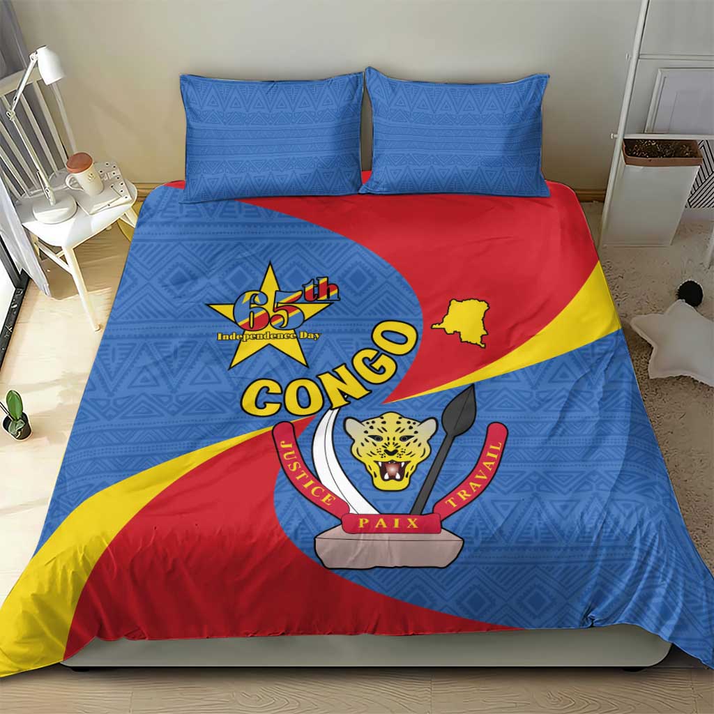 Congo-Kinshasa Independence Day Bedding Set Coat Of Arms - African Pattern