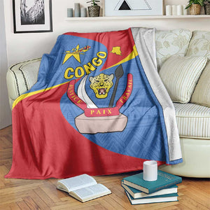 Congo-Kinshasa Independence Day Blanket Coat Of Arms - African Pattern