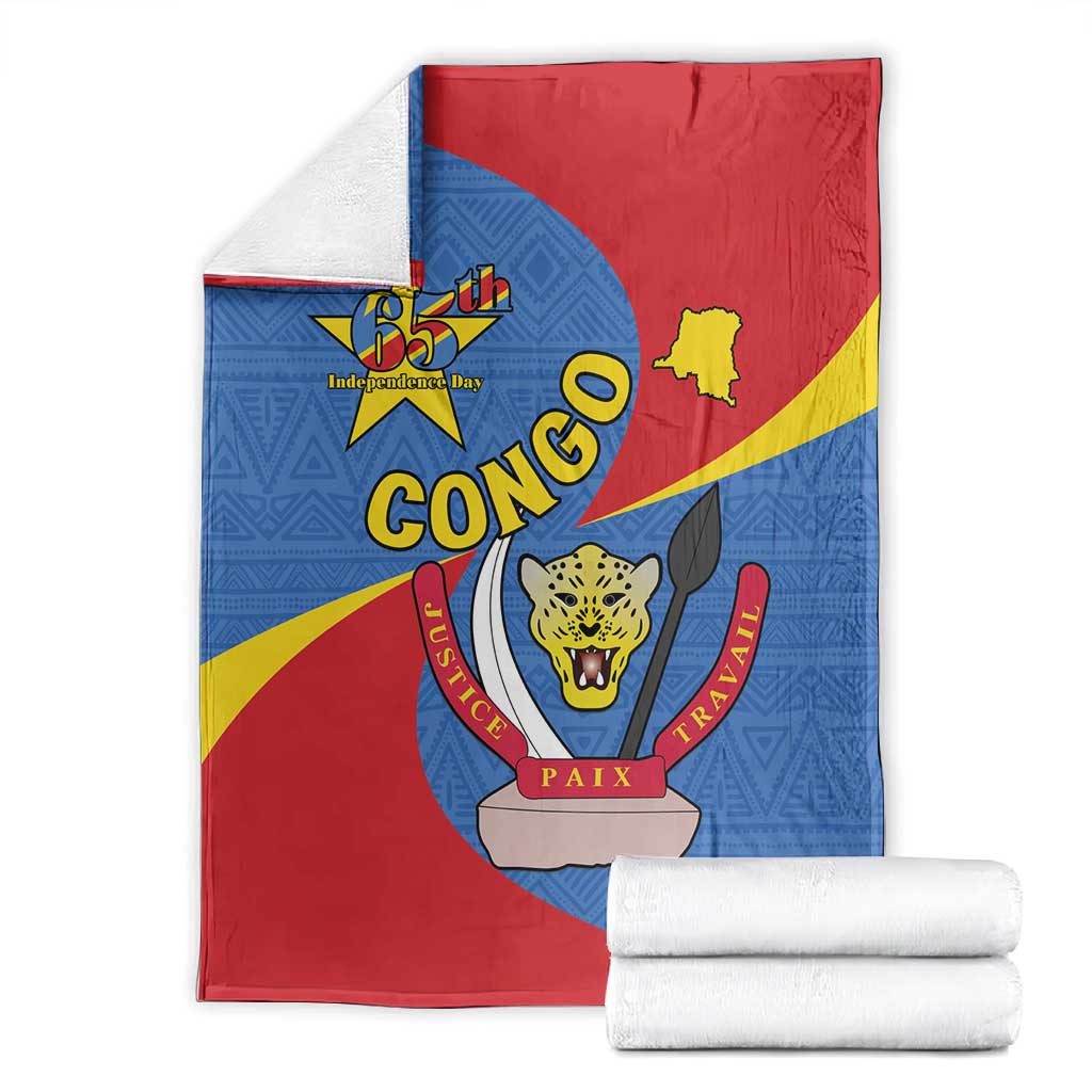 Congo-Kinshasa Independence Day Blanket Coat Of Arms - African Pattern