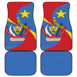 Congo-Kinshasa Independence Day Car Mats Coat Of Arms - African Pattern