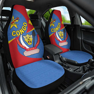 Congo-Kinshasa Independence Day Car Seat Cover Coat Of Arms - African Pattern