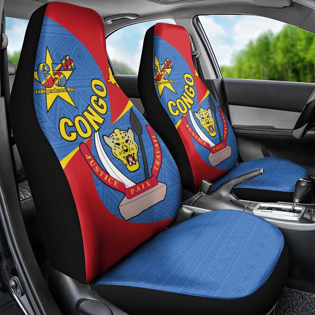 Congo-Kinshasa Independence Day Car Seat Cover Coat Of Arms - African Pattern
