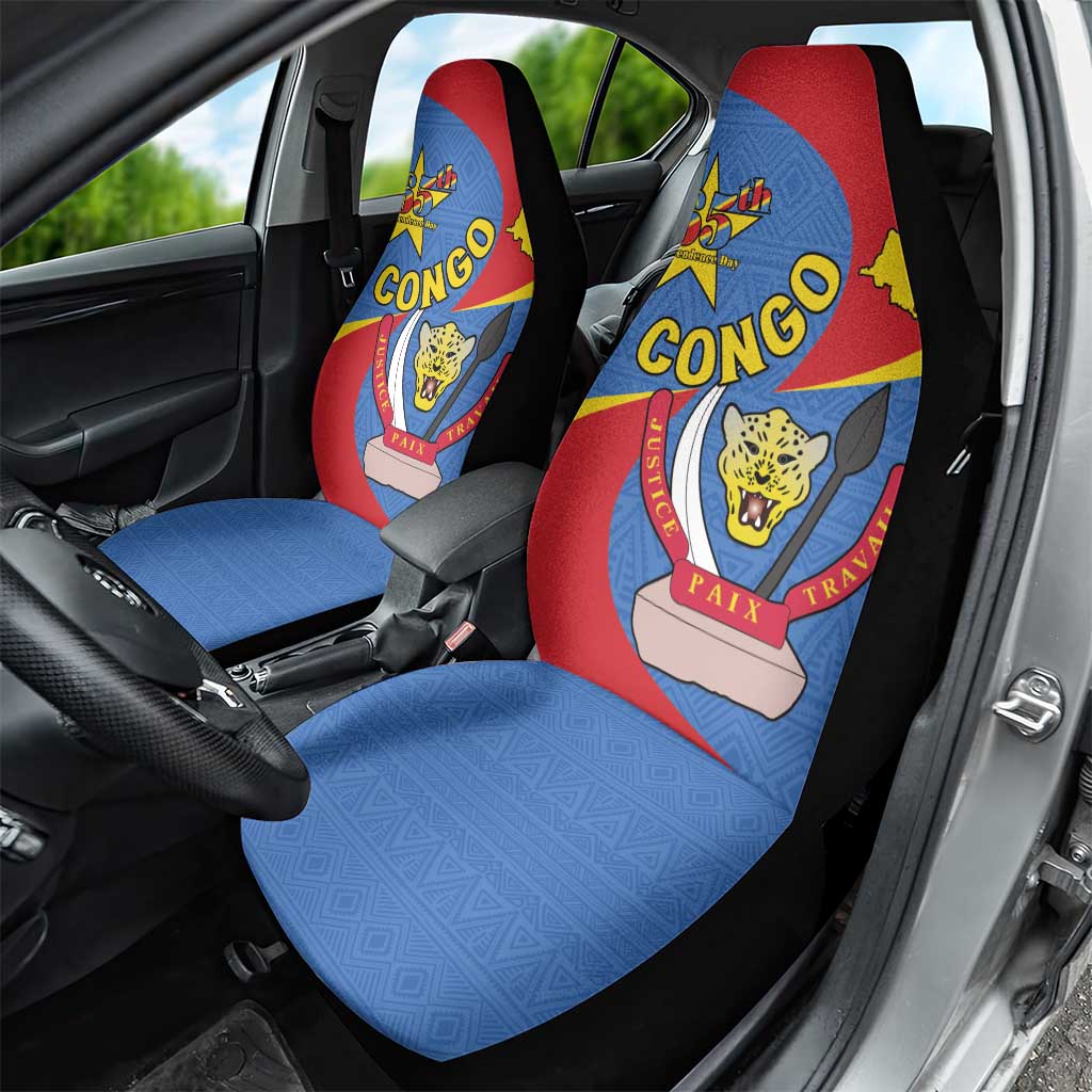 Congo-Kinshasa Independence Day Car Seat Cover Coat Of Arms - African Pattern