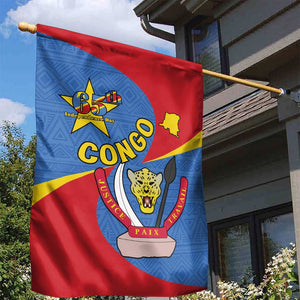 Congo-Kinshasa Independence Day Garden Flag Coat Of Arms - African Pattern