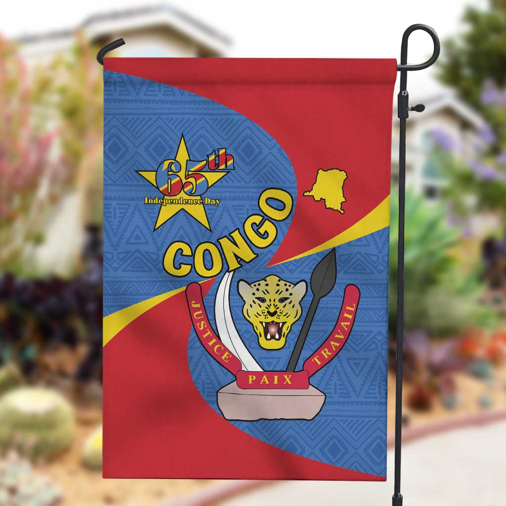 Congo-Kinshasa Independence Day Garden Flag Coat Of Arms - African Pattern