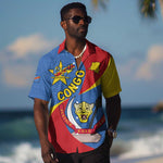 Congo-Kinshasa Independence Day Hawaiian Shirt Coat Of Arms - African Pattern