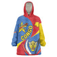 Congo-Kinshasa Independence Day Kid Wearable Blanket Hoodie Coat Of Arms - African Pattern