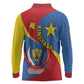 Congo-Kinshasa Independence Day Long Sleeve Polo Shirt Coat Of Arms - African Pattern