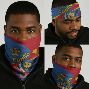 Congo-Kinshasa Independence Day Neck Gaiter Coat Of Arms - African Pattern LT15