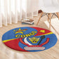 Congo-Kinshasa Independence Day Round Carpet Coat Of Arms - African Pattern