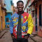 Congo-Kinshasa Independence Day Sleeve Zip Bomber Jacket Coat Of Arms - African Pattern