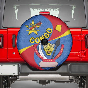 Congo-Kinshasa Independence Day Spare Tire Cover Coat Of Arms - African Pattern