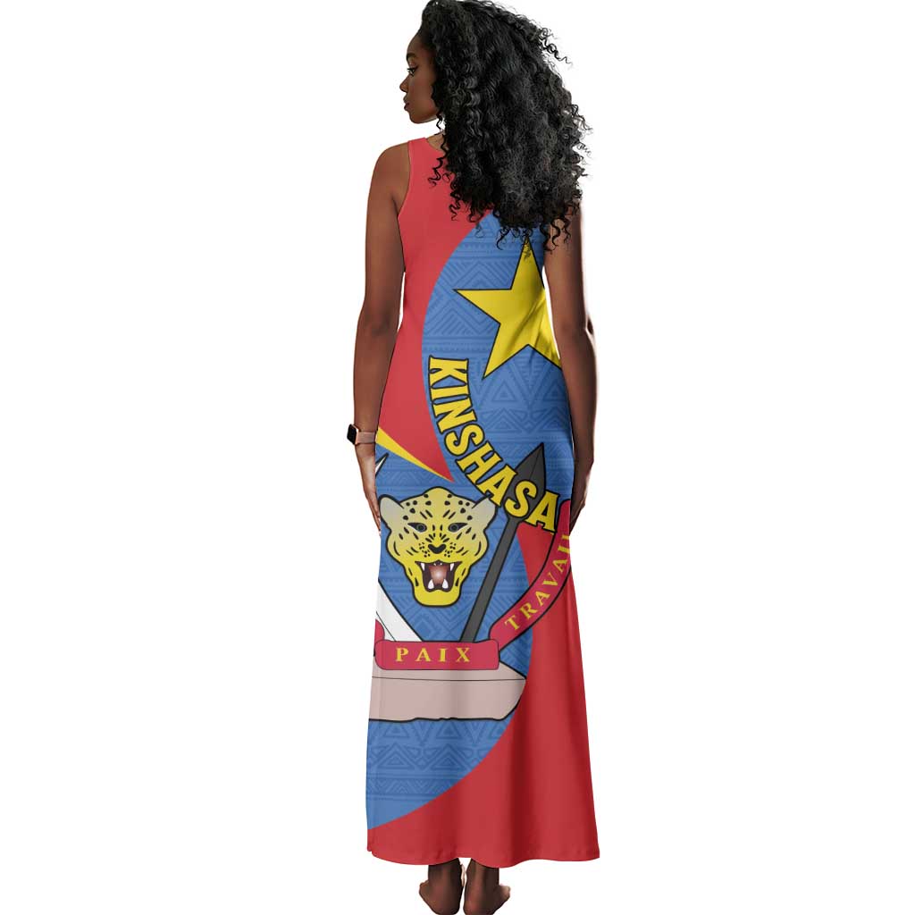 Congo-Kinshasa Independence Day Tank Maxi Dress Coat Of Arms - African Pattern