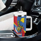 Congo-Kinshasa Independence Day Tumbler With Handle Coat Of Arms - African Pattern