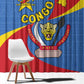 Congo-Kinshasa Independence Day Window Curtain Coat Of Arms - African Pattern