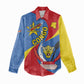 Congo-Kinshasa Independence Day Women Casual Shirt Coat Of Arms - African Pattern