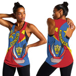 Congo-Kinshasa Independence Day Women Racerback Tank Coat Of Arms - African Pattern