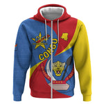 Congo-Kinshasa Independence Day Zip Hoodie Coat Of Arms - African Pattern