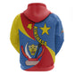 Congo-Kinshasa Independence Day Zip Hoodie Coat Of Arms - African Pattern