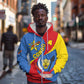 Congo-Kinshasa Independence Day Zip Hoodie Coat Of Arms - African Pattern