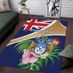 Personalized Tristan da Cunha Area Rug Coat Of Arms Tropical Flowers
